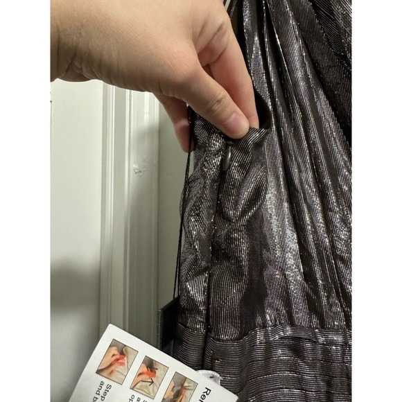 Ieena by Mac Duggal One shoulder pewter maxi dress 2149 - Picture 11 of 12